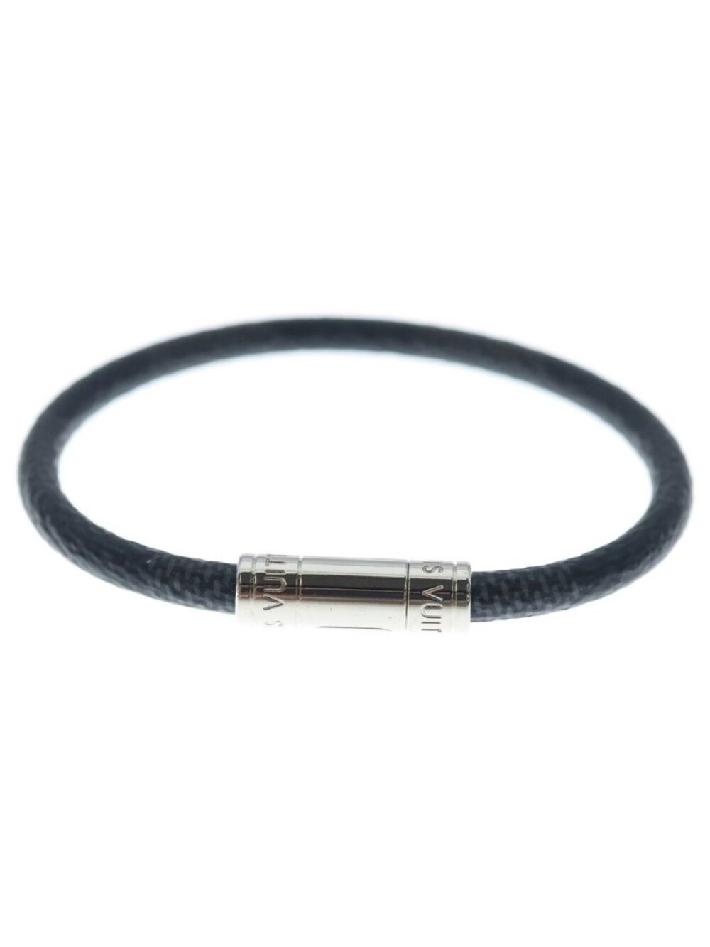 Louis Vuitton Damier Bracelet Keep It Black Silver